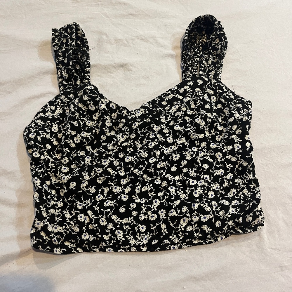 Joie Black and White Floral Tank Top